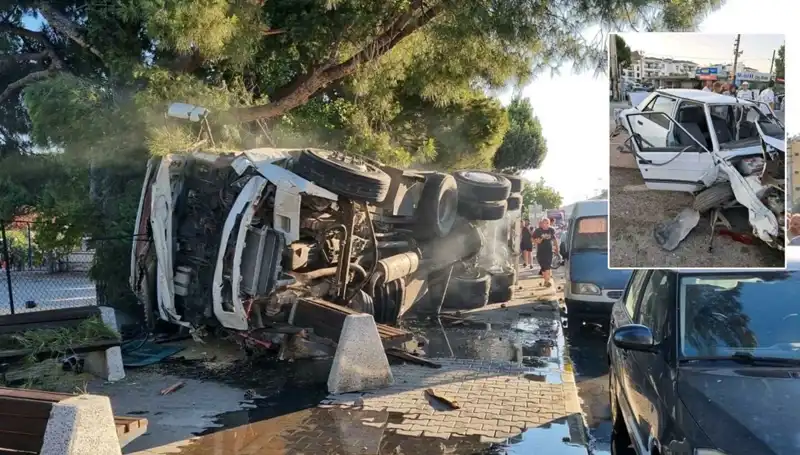 Freni Patlayan Kamyonun Dehşet Anları: Otomobillere Çarparak Yıkım Yarattı
