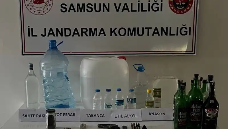 Samsun’da Sahte İçki Operasyonunda Litrelerce Kaçak İçecek Ele Geçirildi!
