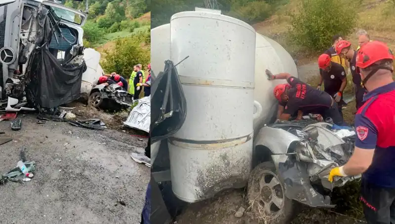 Beton Mikseri Otomobilin Üzerine Devrildi: 1 Can Kaybı, 1 Yaralı
