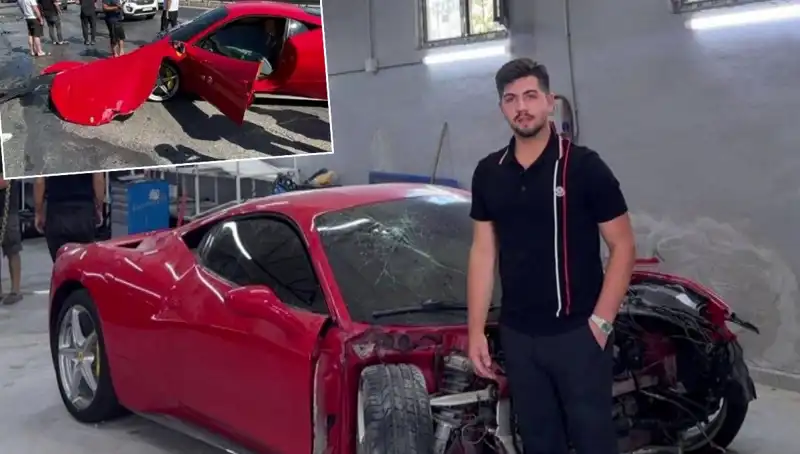 Hurdaya Dönen 15 Milyonluk Ferrari'nin Sahibi Şokta: "Binemeden Gitti!"
